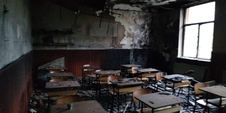 Incendiu în județul Galați la Școala Gimnazială din localitatea Malu Alb