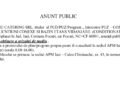 Anunț Public privind obținerea avizului de Mediu
