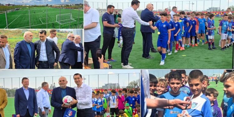 Noua bază sportivă din Suceava, inaugurată în prezența oficialilor Federației Române de Fotbal