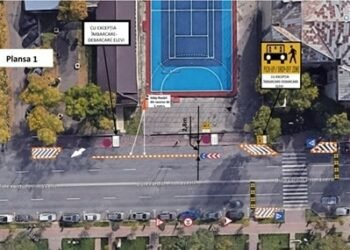 Banda din fața școlii „Ion Ghica” — pas mic pentru siguranță, pas ratat pentru mobilitate