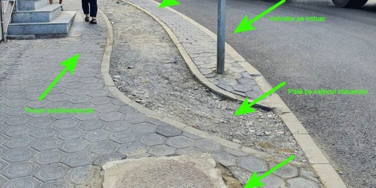 FOTO: Reabilitare sau bătaie de joc? APTA arată cum Poitiers, Tudor Vladimirescu și Mitropolit Varlaam au devenit capcane pentru pietoni și categorii vulnerabile