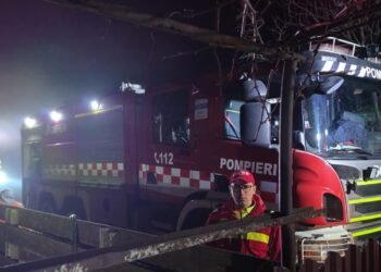 FLĂCĂRI PUTERNICE LA TOMEȘTI! Locuință cuprinsă de incendiu, rezervor de gaz de 1.000 de litri în pericol