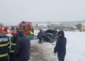 Accident rutier în comuna Ciurea. Trei mașini au fost implicate iar una a ajuns în șanț în urma impactului
