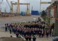 Revoltă la Șantierul Naval Mangalia! Sute de angajați au ieșit în stradă după două luni fără salarii