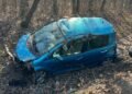 Mașină distrusă la poalele Pădurii Cetățuia. Accident produs în zori, fără victime