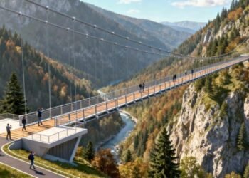 Podul uriaș care ar putea schimba totul: comuna din România unde se construiește cel mai înalt pod suspendat din Europa!