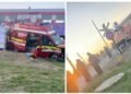 Ambulanță SMURD lovită de tren în Timiș: pacientul și echipajul, transportați de urgență la spital