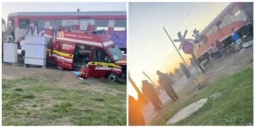 Ambulanță SMURD lovită de tren în Timiș: pacientul și echipajul, transportați de urgență la spital