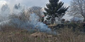 Incendiu într-un cimitir din Botoșani, pornit de la o lumânare aprinsă