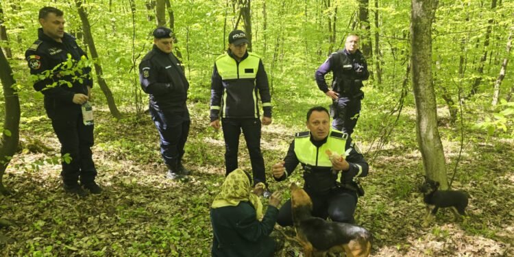 Rătăcită, slăbită, dar nu singură: câinii care au stat lângă bunică până a fost salvată