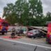 Accident grav pe DN 17D, în Bistrița-Năsăud: un bărbat a rămas încarcerat după impact
