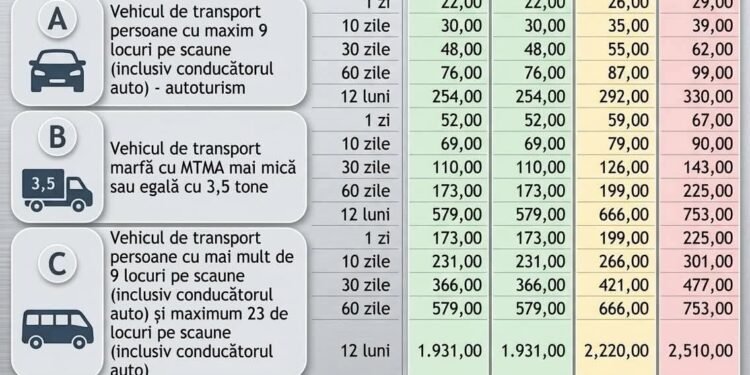 FOTO: Șoferii români, loviți la portofel: rovinieta se scumpește de la 1 iulie și va fi calculată în funcție de poluarea mașinii