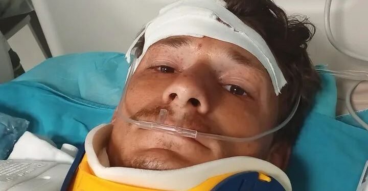 FOTO: Accident grav pentru Adrian Sovea, tânărul ieșean care alerga pentru copiii instituționalizați: „Astăzi am văzut moartea cu ochii mei”