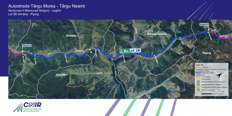 CNIR a predat amplasamentul lotului de autostradă Grințies – Pipirig, parte din A8 Târgu Mureș – Târgu Neamț
