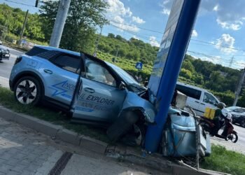 Accident rutier urmat de incendiu pe șoseaua Bucium din Iași