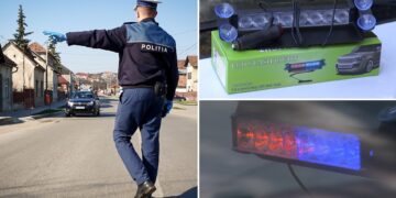 Șofer sancționat după ce și-a transformat mașina într-o „autospecială falsă” de intervenție