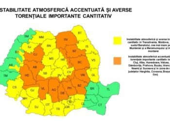 Furtuni în toată țara: cod galben și portocaliu emis de ANM pentru zeci de județe