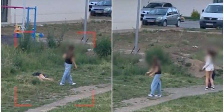 Imagini revoltătoare: o adolescentă s-a prăbușit pe stradă, iar prietenele au abandonat-o