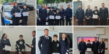 Șase adolescenți din Suceava, recompensați de polițiști după ce au ajutat la prinderea unui tâlhar care a atacat o femeie de 80 de ani