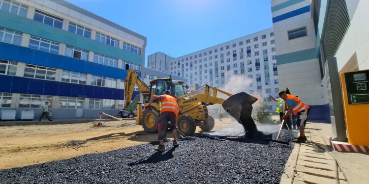 Lucrări de modernizare în incinta Spitalul Județean Galați