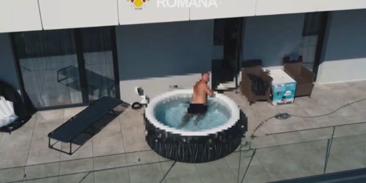 „Ultima baie” înainte de arest. Fugar internațional, ridicat din piscina de pe balcon