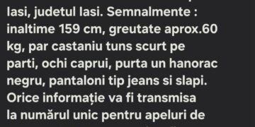Alertă de dispariție în Iași: Băiat de 13 ani, căutat după ce a plecat dintr-un centru