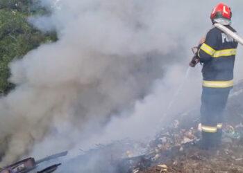 Incendiu de vegetație și deșeuri la marginea unei păduri din Iași. Pompierii intervin cu mai multe autospeciale