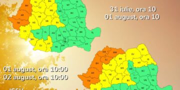 Val de căldură și caniculă în România: temperaturi de până la 40°C în următoarele zile. ANM a emis coduri galben și portocaliu