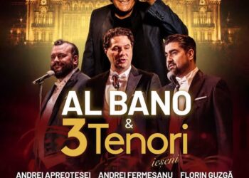 Concert extraordinar în Grădina Palas din Iași. Al Bano, Laura Bretan și cei 3 Tenori Ieșeni închid stagiunea Ateneului Național