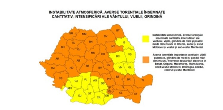 După caniculă urmează furtuni violente în România