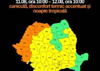 Cod portocaliu de caniculă în vestul țării. Temperaturile ajung la 39 de grade