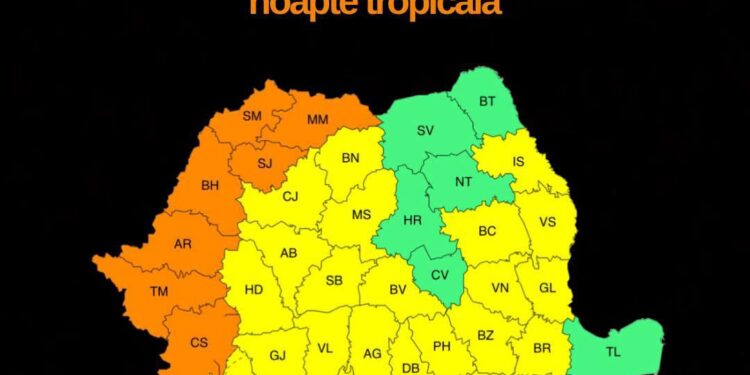 Cod portocaliu de caniculă în vestul țării. Temperaturile ajung la 39 de grade