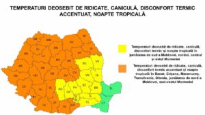 Cod portocaliu de caniculă în toată tara