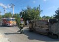 Accident cu cinci victime în Horpaz: un copil de 13 ani ar fi ieșit cu mașina din curte fără să se asigure
