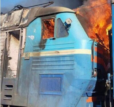 Tren atacat Ucraina