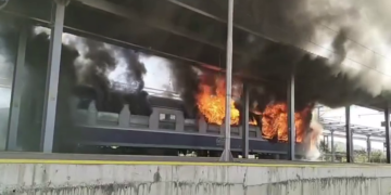 Incendiu vagon tren