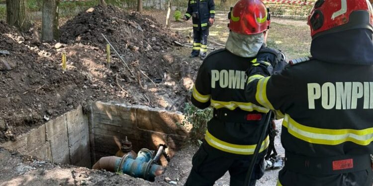Conducta de gaz intervin pompierii