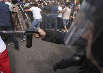 Protestul oierilor din Piața Victoriei a degenerat. Prefectul Capitalei: „Nu oierii au organizat haosul, ci huliganii”