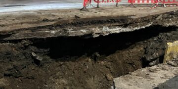 Surpare de stradă în Iași, în zona fostei autogări. Traseul 6 de tramvai, modificat temporar