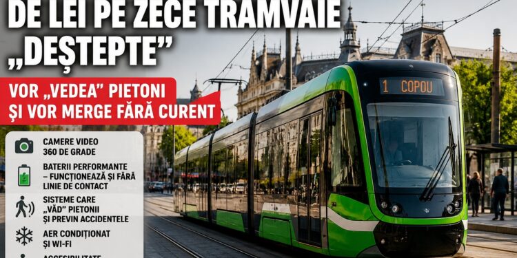 CTP scoate 125 de milioane de lei din buget pentru 10 tramvaie „deștepte”