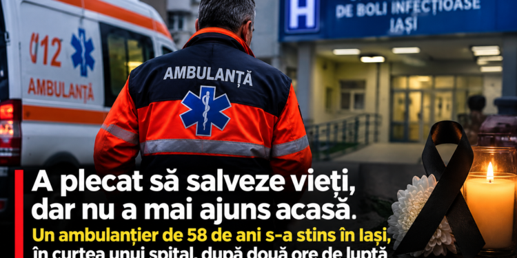 A plecat să salveze vieți, dar nu a mai ajuns acasă. Un ambulanțier de 58 de ani s-a stins în Iași, în curtea unui spital, după două ore de luptă pentru viața lui