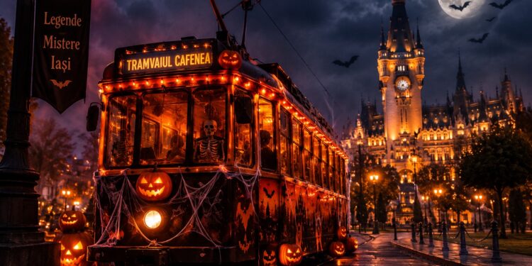 Un tramvai neobișnuit va străbate Iașul de Halloween! Călătorii sunt invitați într-o lume a misterelor și legendelor